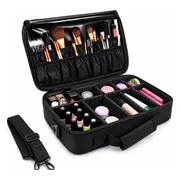 Confibel Cosmetica Koffer - Make-up Koffer met verstelbare vakken - Visagie en Nagelstyliste Beauty Koffer - 40x30x14CM
