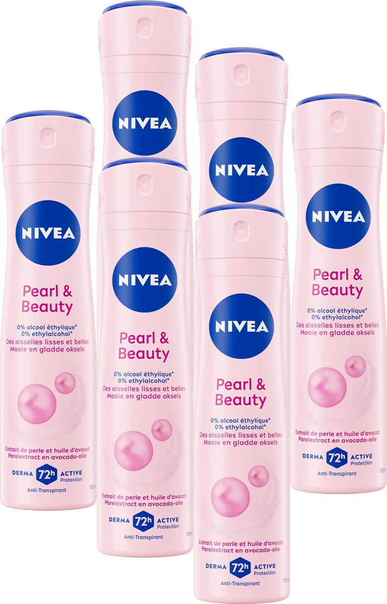6x NIVEA Deodorant Spray Pearl & Beauty 150 ml