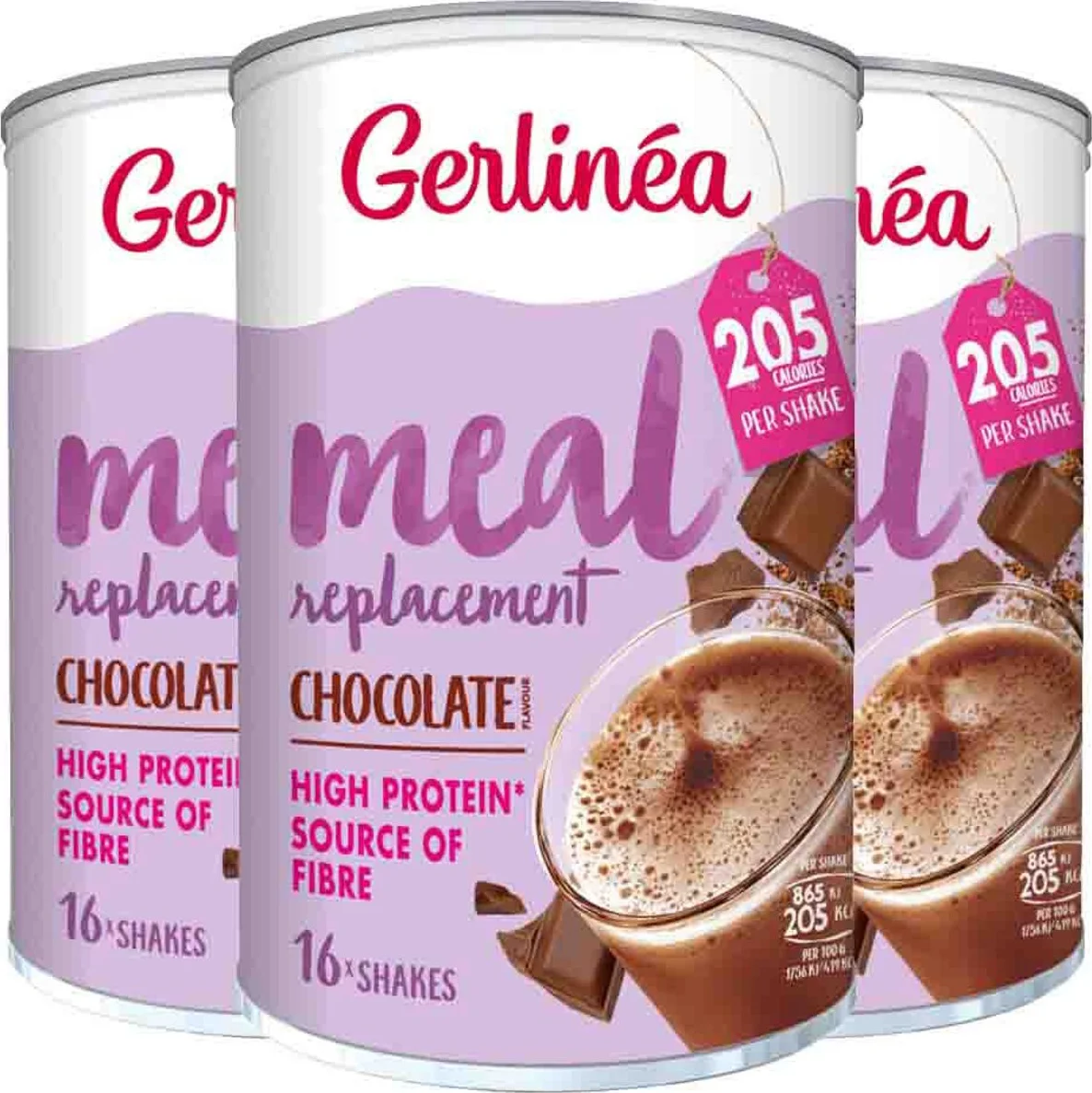 3x Gerlinea Milkshake Chocolade 436 gr