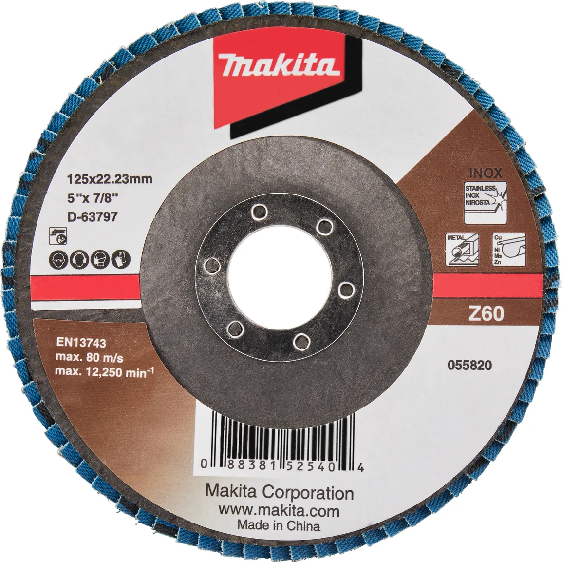 Makita D-63797 Lamellenschuurschijf Z60 | 125mm