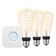 Philips Hue Filament White Ambiance Edison XL 3-Pack + Bridge