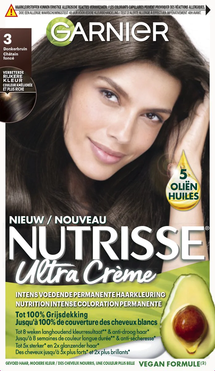 Garnier Nutrisse Ultra Crème Permanente Haarkleuring 3.0 Donkerbruin