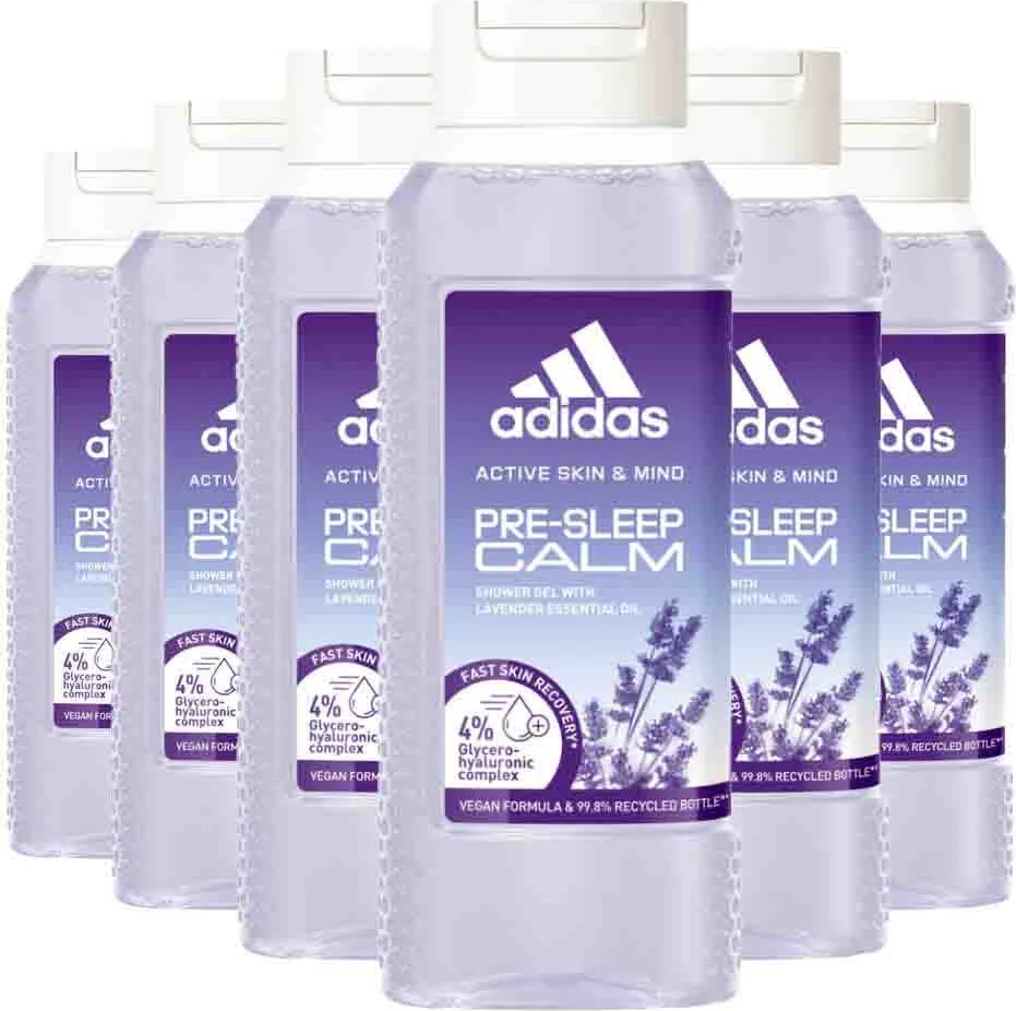 6x Adidas Shower Gel Active Skin & Mind Pre-sleep Calm W 250 ml