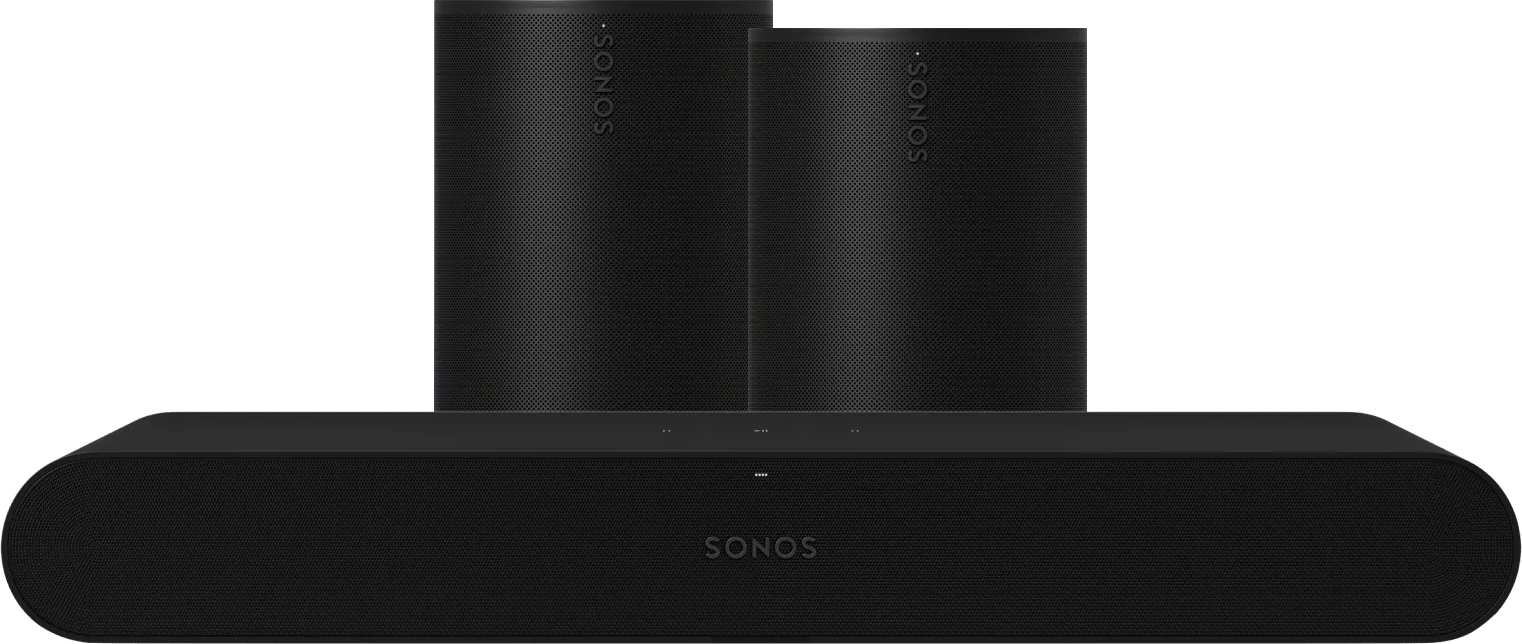 Sonos Ray Zwart + 2x Era 100 Zwart
