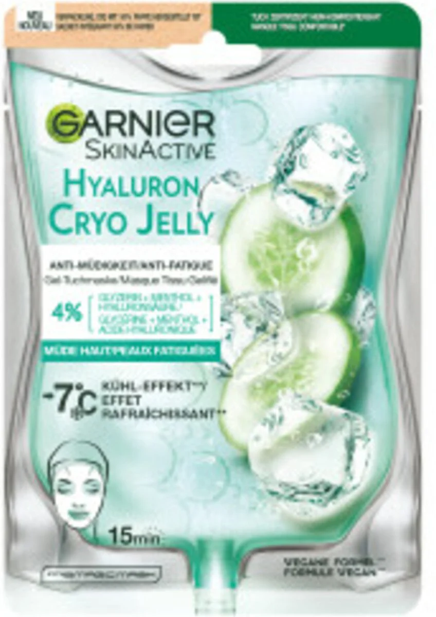 20x Garnier SkinActive Hyaluron Cryo Jelly Anti-vermoeidheid Sheet Masker