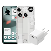 Nothing Phone (3) 512GB Wit 5G + BlueBuilt Oplader met Usb C Poort 45W Wit
