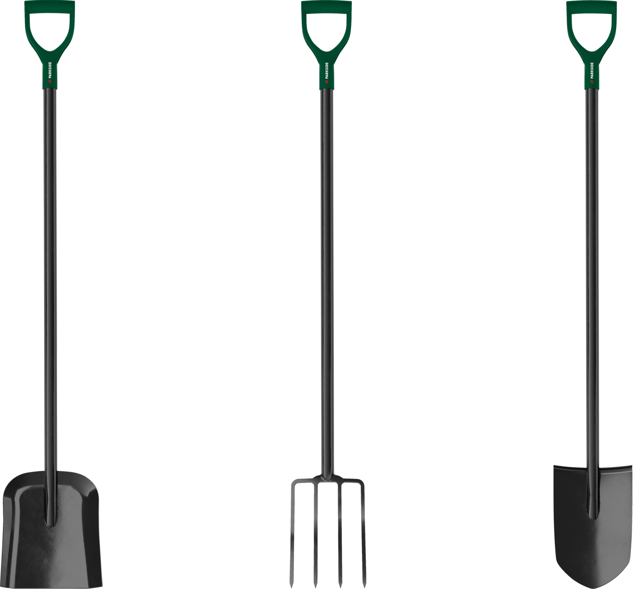 PARKSIDE Tuingereedschapset, 3-delig, spade, schep & hark
