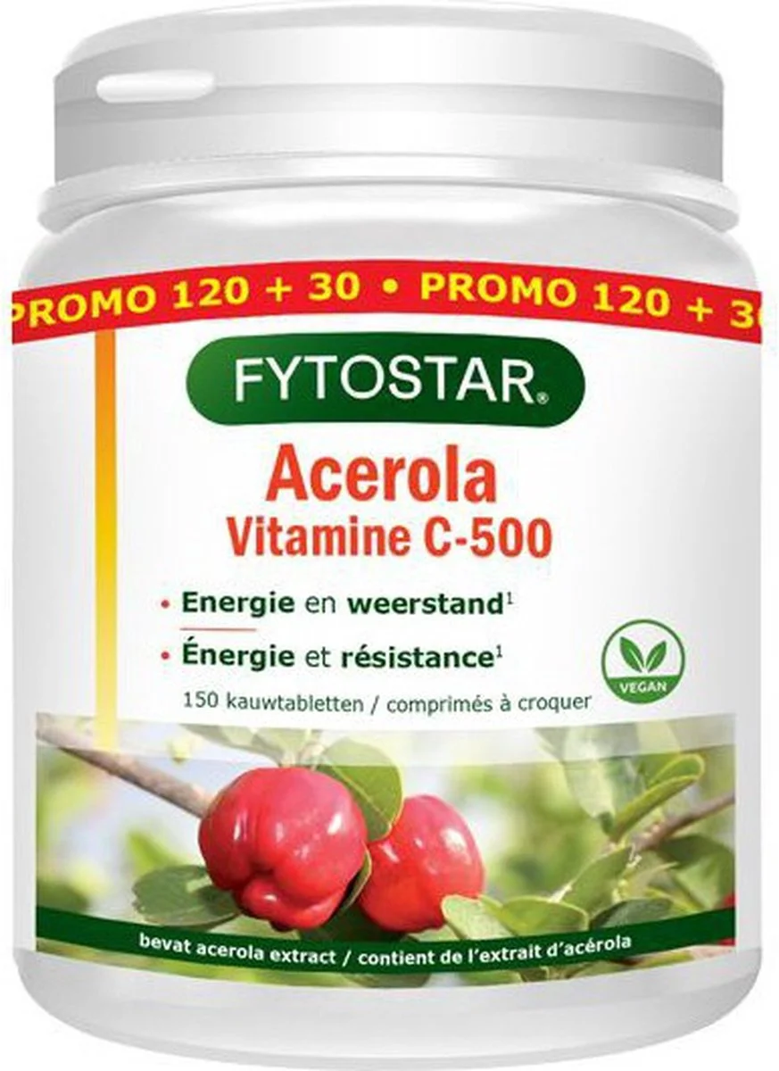 Fytostar Acerola C-500 Vitamine C Kauwtabletten 150KTB