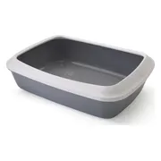 Savic Kattenbak Iriz Open met Rand Grijs - Wit 50 x 37 x 14 cm