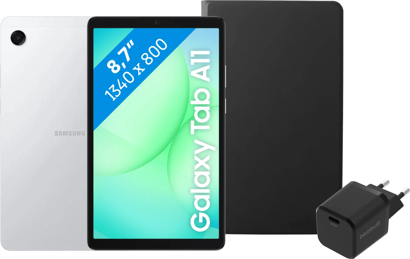 Samsung Galaxy Tab A11 8,7 inch 128GB Wifi Zilver + Basis Accessoirepakket
