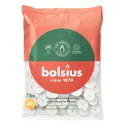 Bolsius Theelichten Wit 4 branduren 75 stuks