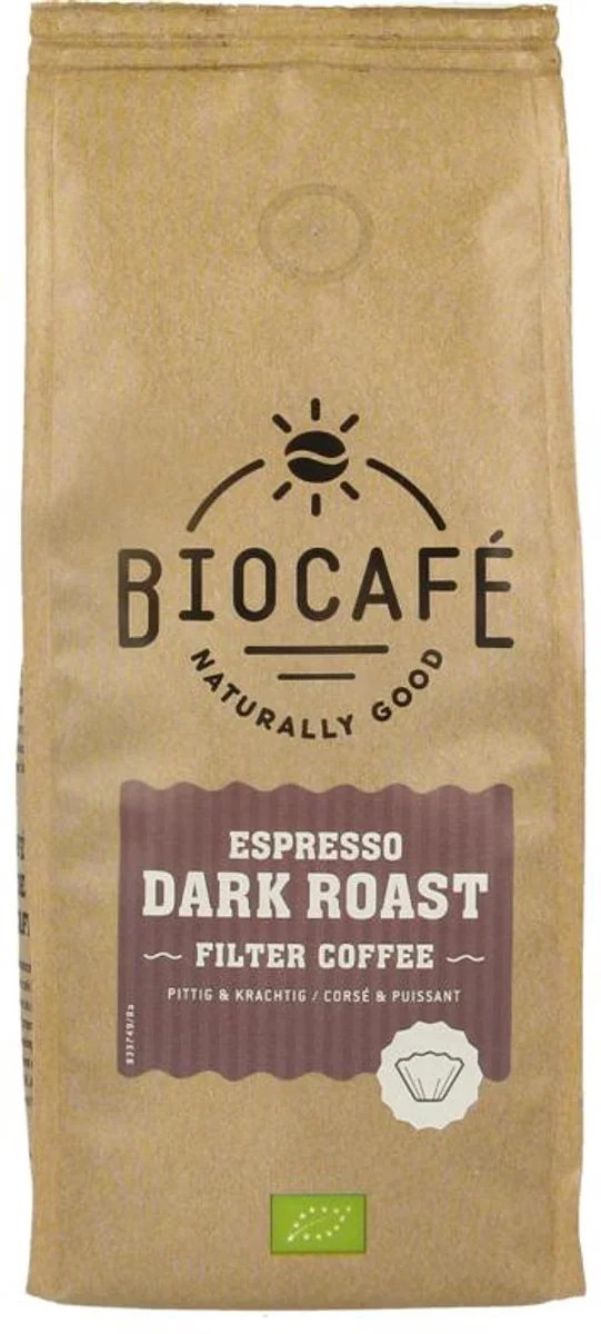 Biocafé Filterkoffie Espresso Dark Roast 250GR