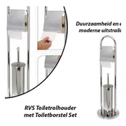 Toiletrolhouder met Toiletborstel Set RVS MatBathroom Solutions
