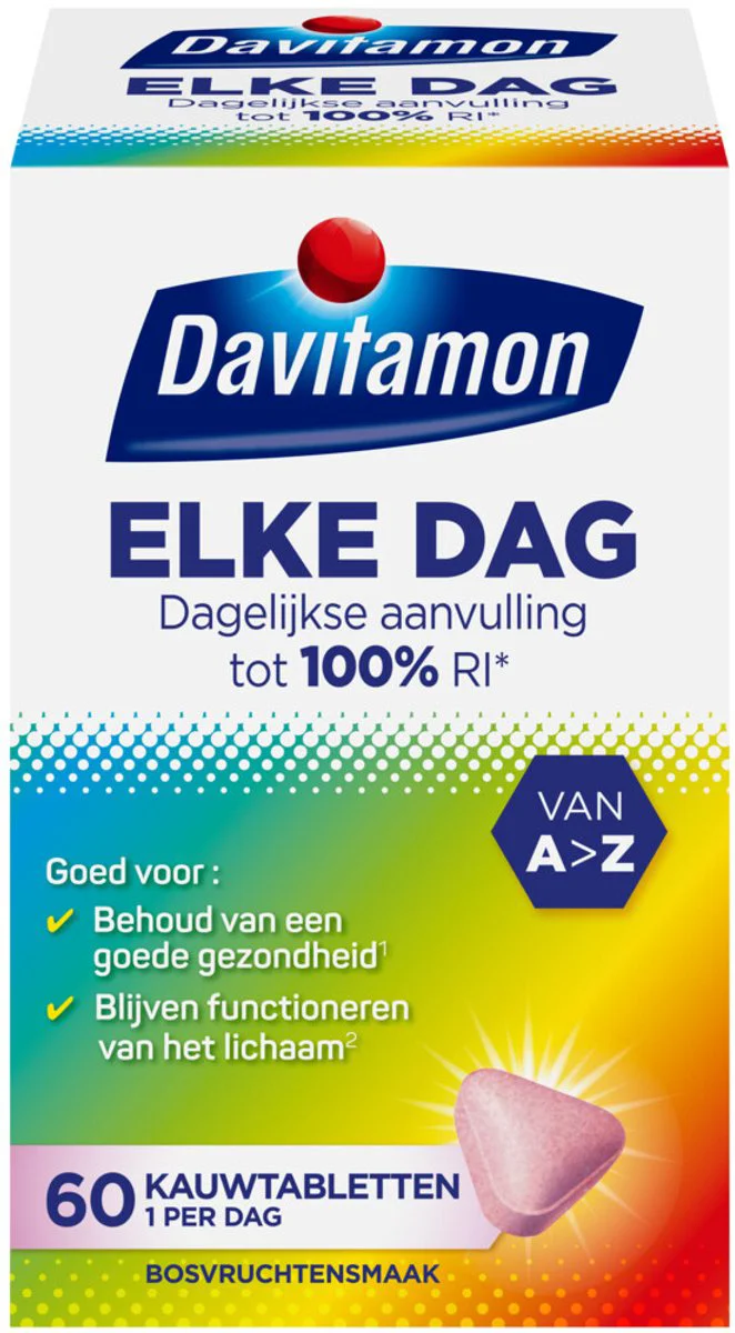 4x Davitamon Elke Dag 60 kauwtabletten