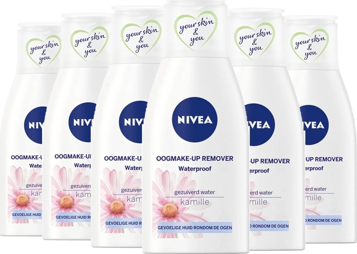 6x NIVEA Oogmake-Up Remover Sensitive Kamille Waterproof 125 ml