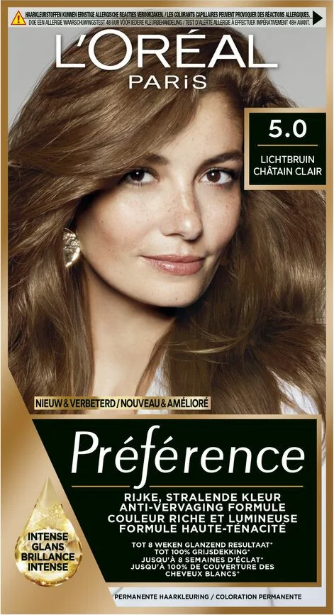 3x L'Oréal Préférence Permanente Haarkleuring 5.0 Lichtbruin