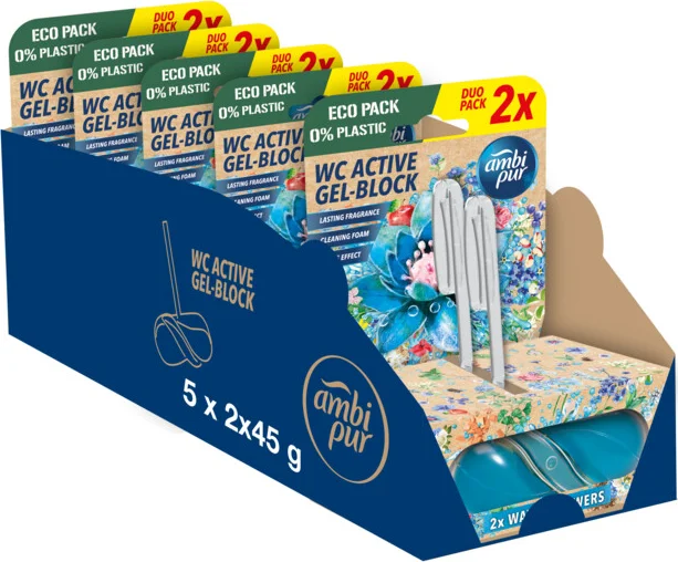 5x Ambi Pur Toiletblok Water & Bloemen 2 stuks