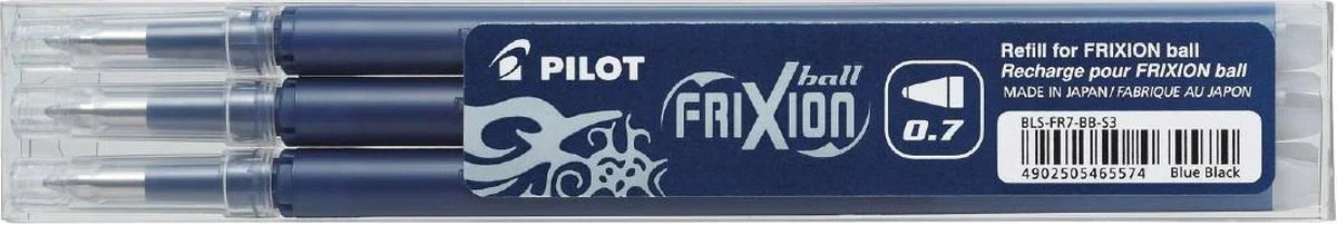 Set van 3 - Vulling FriXion Ball 0.7 - Zwartblauw - Medium penpunt