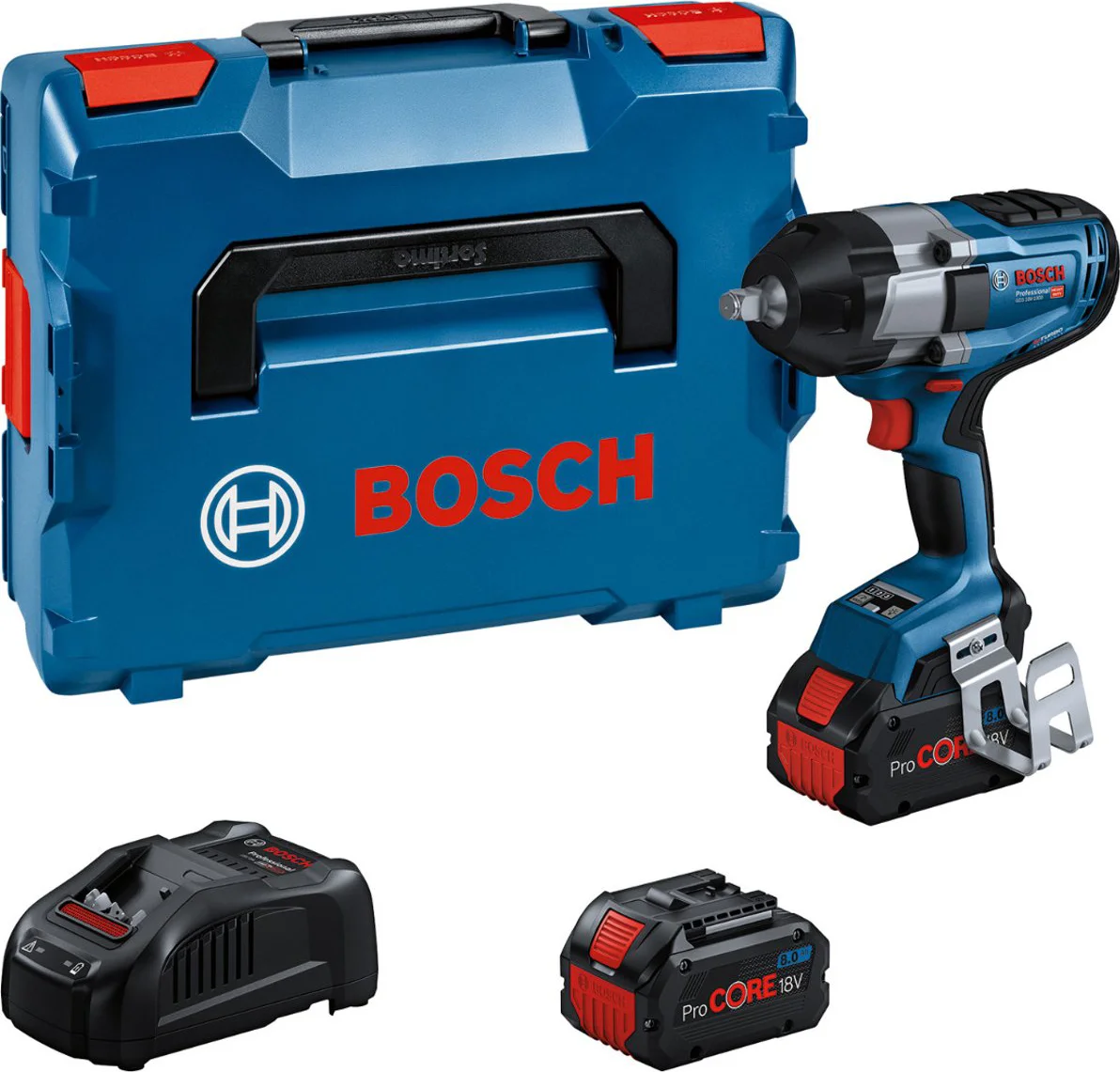 Bosch Professional GDS 18V-1000 Accu slagmoersleutel 1000Nm 1/2" frictiering 18V 8.0Ah in L-Boxx - 06019J8302