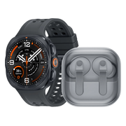 Samsung Galaxy Watch Ultra 2 5G Titanium Zwart 47mm + Samsung Galaxy Buds4 Pro Wit