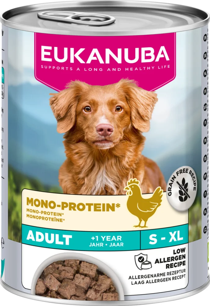 6x Eukanuba Special Care Hond Nat Adult Mono-Proteïne Kip 400 gr