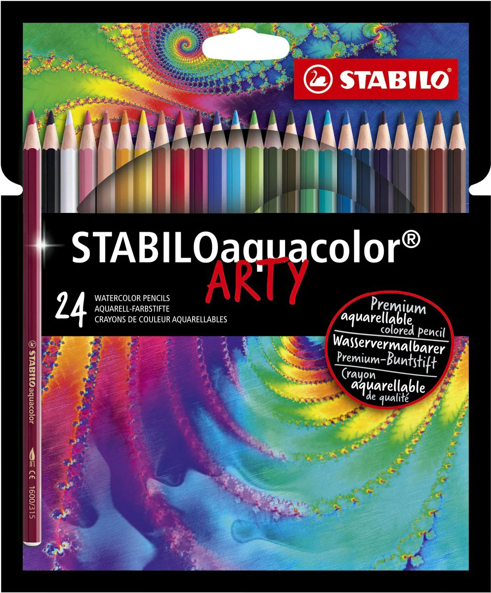 STABILOaquacolor - Premium Aquarel Kleurpotloden - ARTY - Etui Met 24 Kleuren