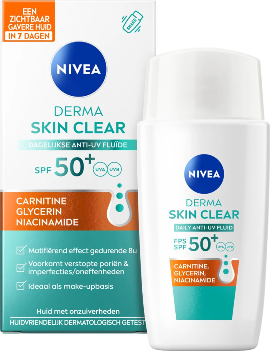Nivea Derma Skin Clear SPF50+ Zon Fluide 40ML