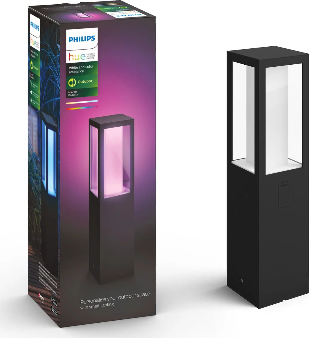 Philips Hue Impress sokkellamp White and Color Zwart laag