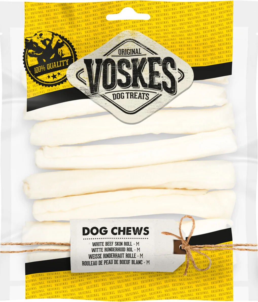 Voskes Hondensnacks Roll White M 8 stuks
