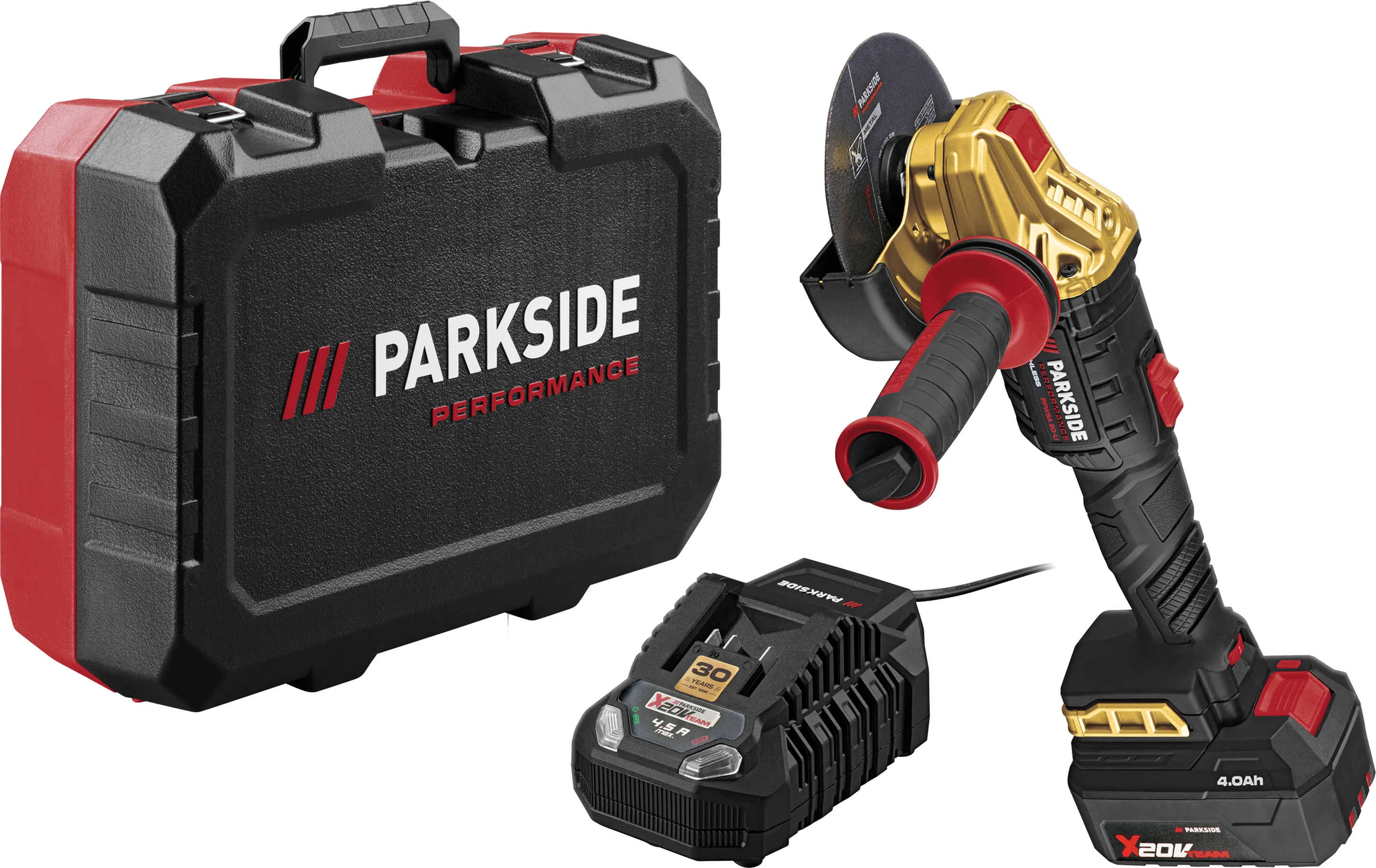 PARKSIDE PERFORMANCE Accu-haakse slijper 20 V met accu en lader, Limited Edition