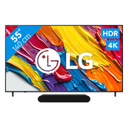 LG 55" QNED82 4K (2025) + Sonos Ray Zwart