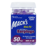 Macks Soft Foam Earplugs SafeSound Slim Fit 50PR