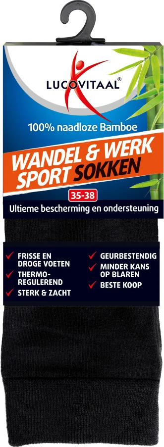 Lucovitaal Wandel Werk & Sportsokken Bamboe 35-38 1PR