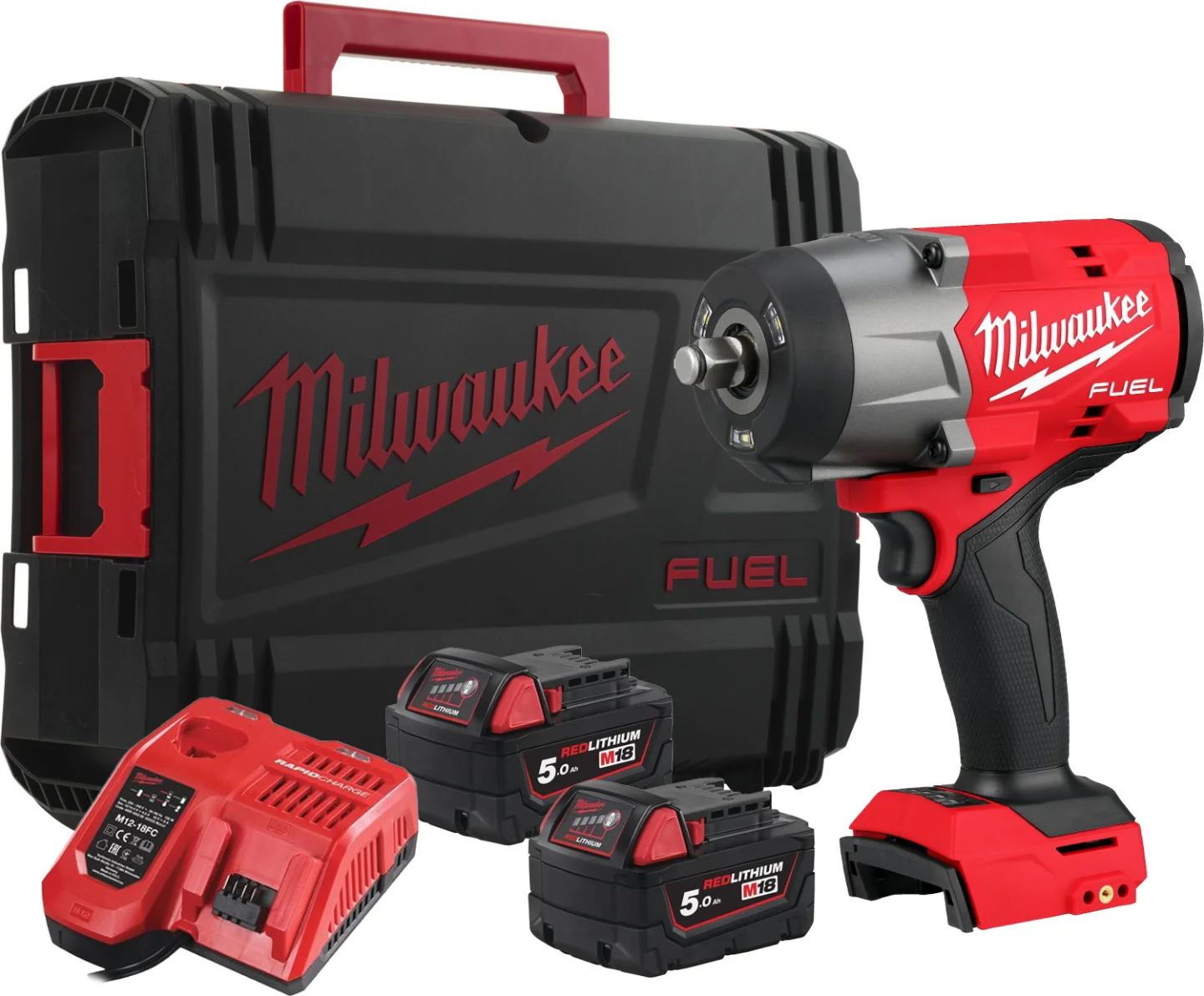 Milwaukee M18 FUEL™ FHIW2F12-502X Accu slagmoersleutel 1491Nm 1/2" frictiering 18V 5.0Ah in HD-Box - 4933492783