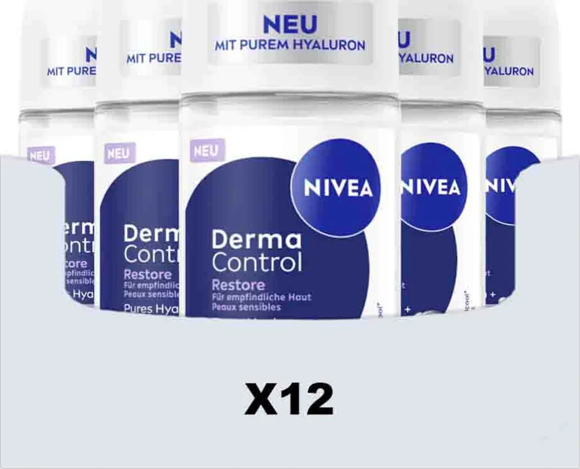 12x NIVEA Deodorant Roller Derma Control Restore 50 ml