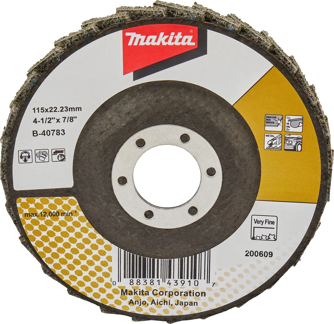 Makita B-40783 Lamellenschuurvliesschijf extra fijn | 115mm