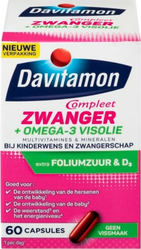 4x Davitamon Compleet Mama Omega-3 Visolie 60 capsules
