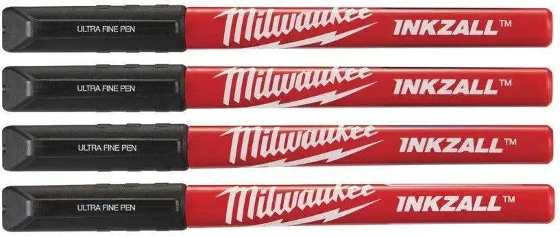 Milwaukee INKZALL™ markers met fijne punt. Inkzall Fine Tip Black Pennen - VE=4 - 48223164