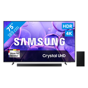 Samsung 75" Crystal UHD U8070F (2025) + Samsung HW-B750F Zwart