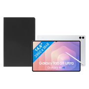 Samsung Galaxy Tab S11 Ultra 14,6 inch 512GB Wifi Zilver + BlueBuilt Book Case Zwart