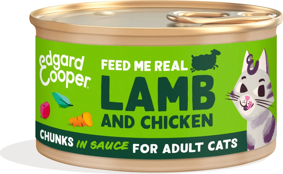 Edgard & Cooper Kattenvoer Chunks Lam - Kip 85 gr
