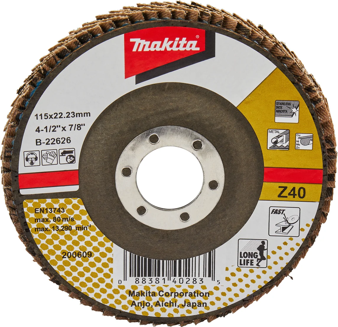 Makita B-22626 Lamellenschuurschijf Z40 | 115mm