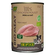 BF Petfood Biofood Organic Hond en Kat 100% Kip 400 gr