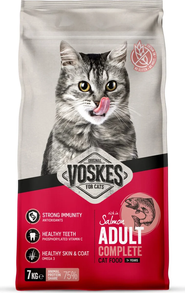 Voskes Kattenbrokken Adult Zalm 7 kg