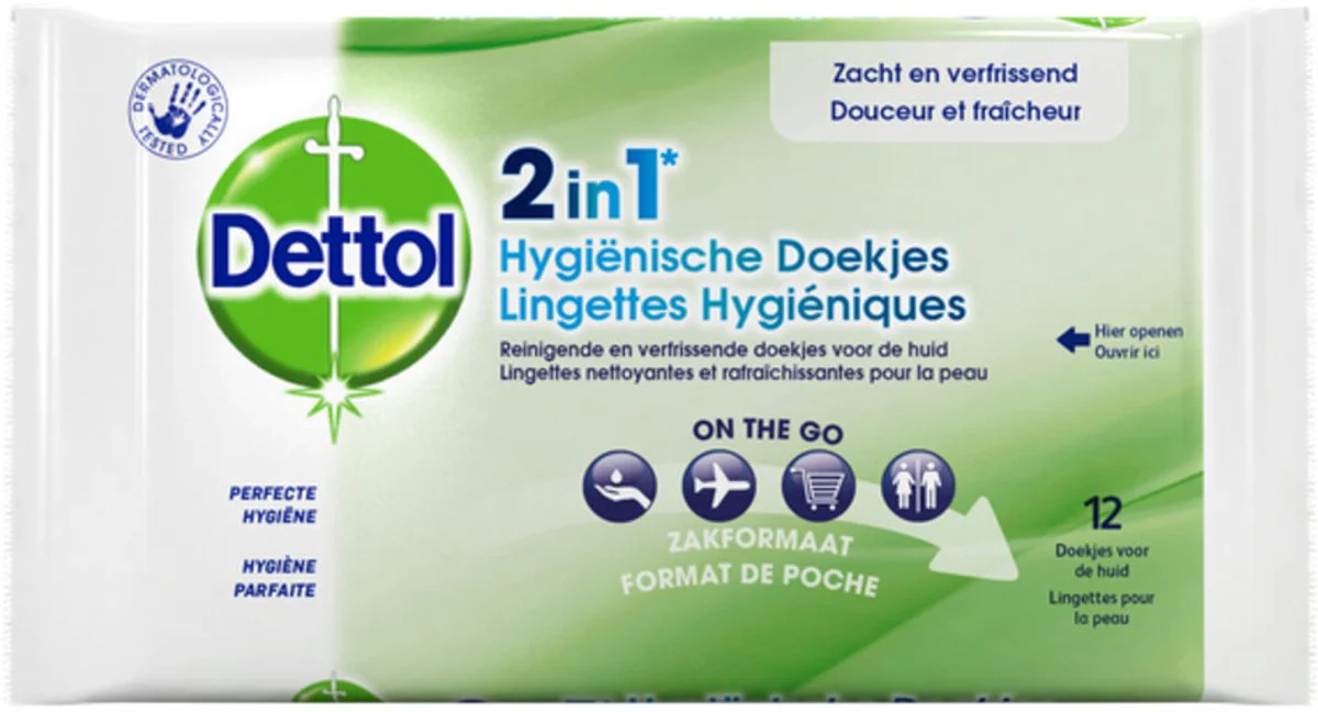 Dettol 2in1 Hygiënisch Doekjes 12ST