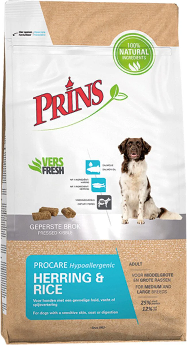 Prins ProCare Hypoallergeen Haring & Rijst Hondenvoer 12 kg