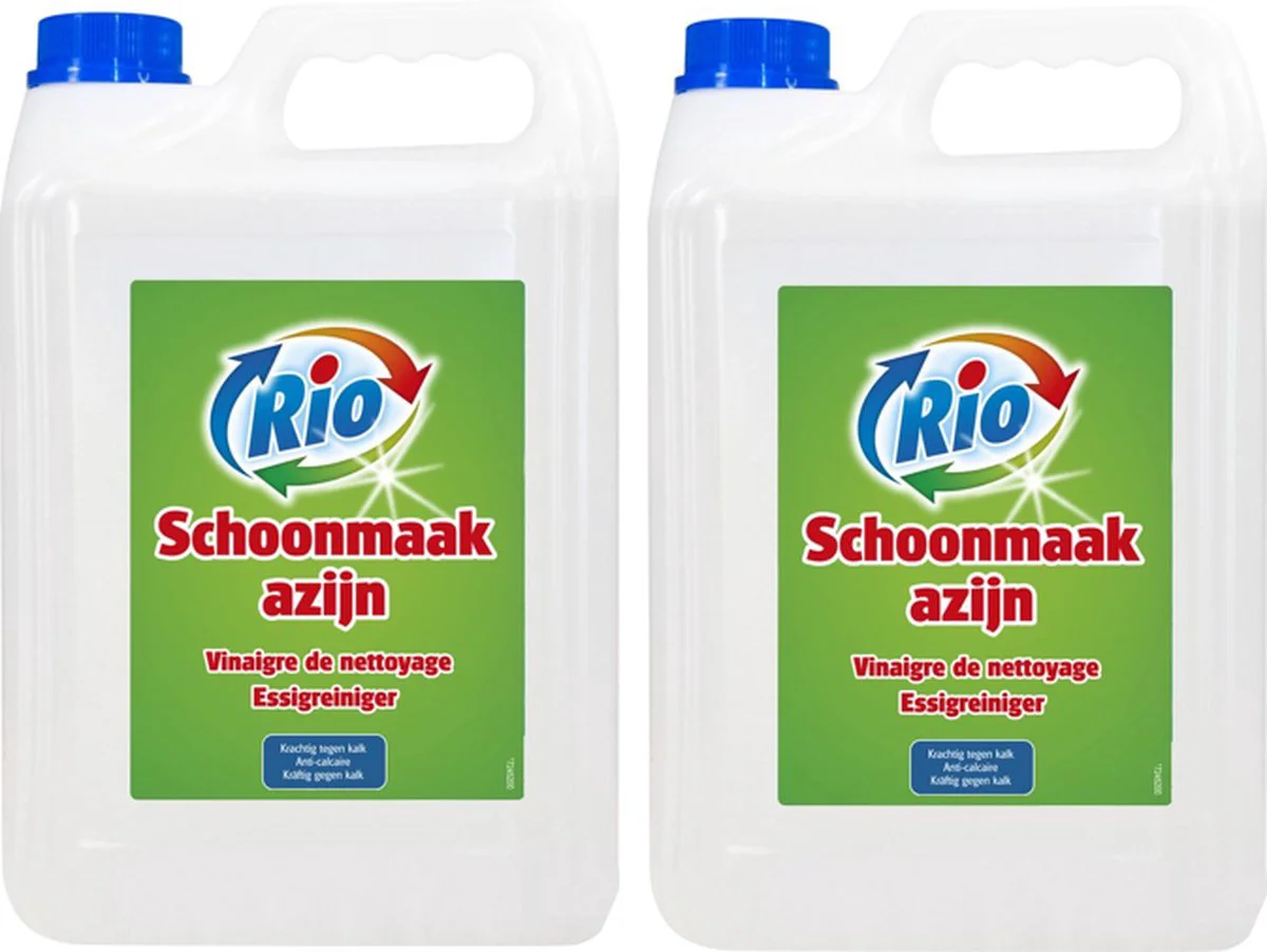 Schoonmaakazijn | 2 x 5 liter | Extra krachtig tegen tegelaanslag | Voordeel verpakking schoonmaakazijn | 10 Liter