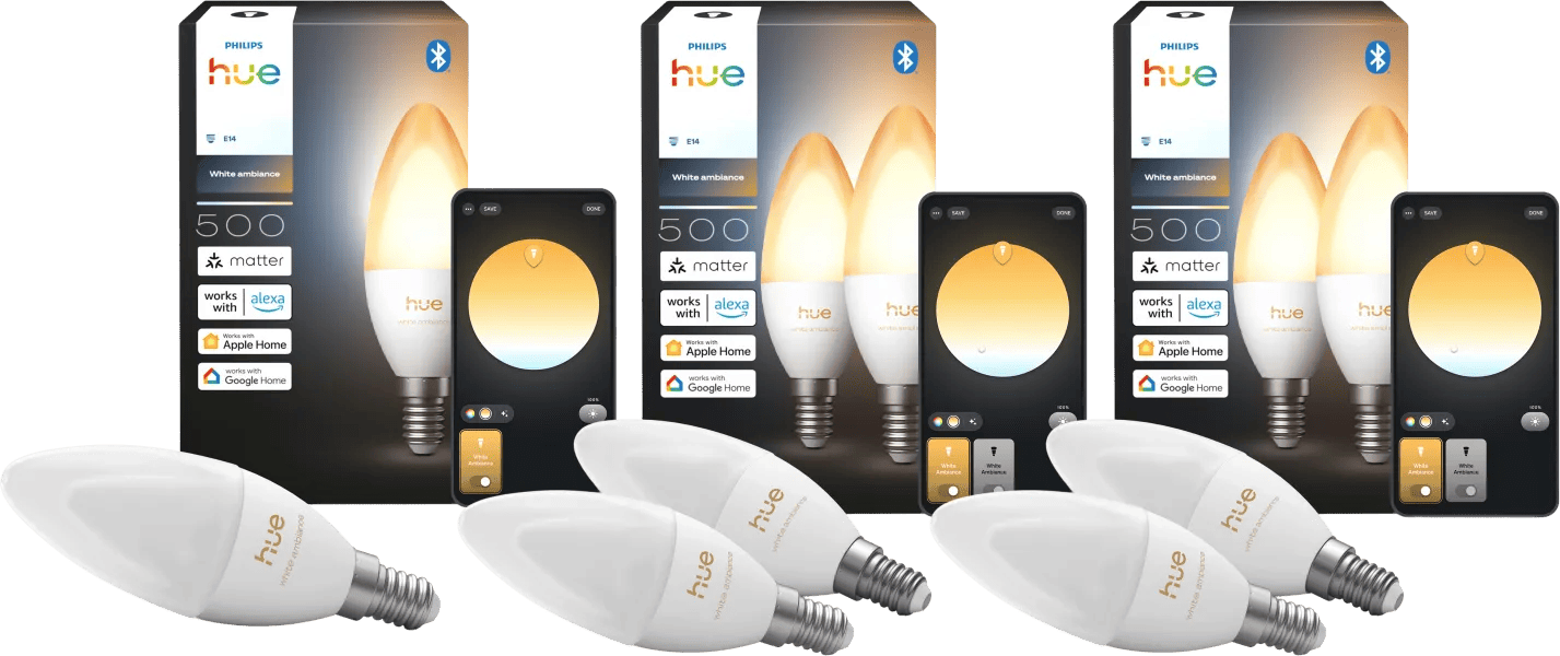 Philips Hue Kaarslamp White Ambiance E14 5-Pack