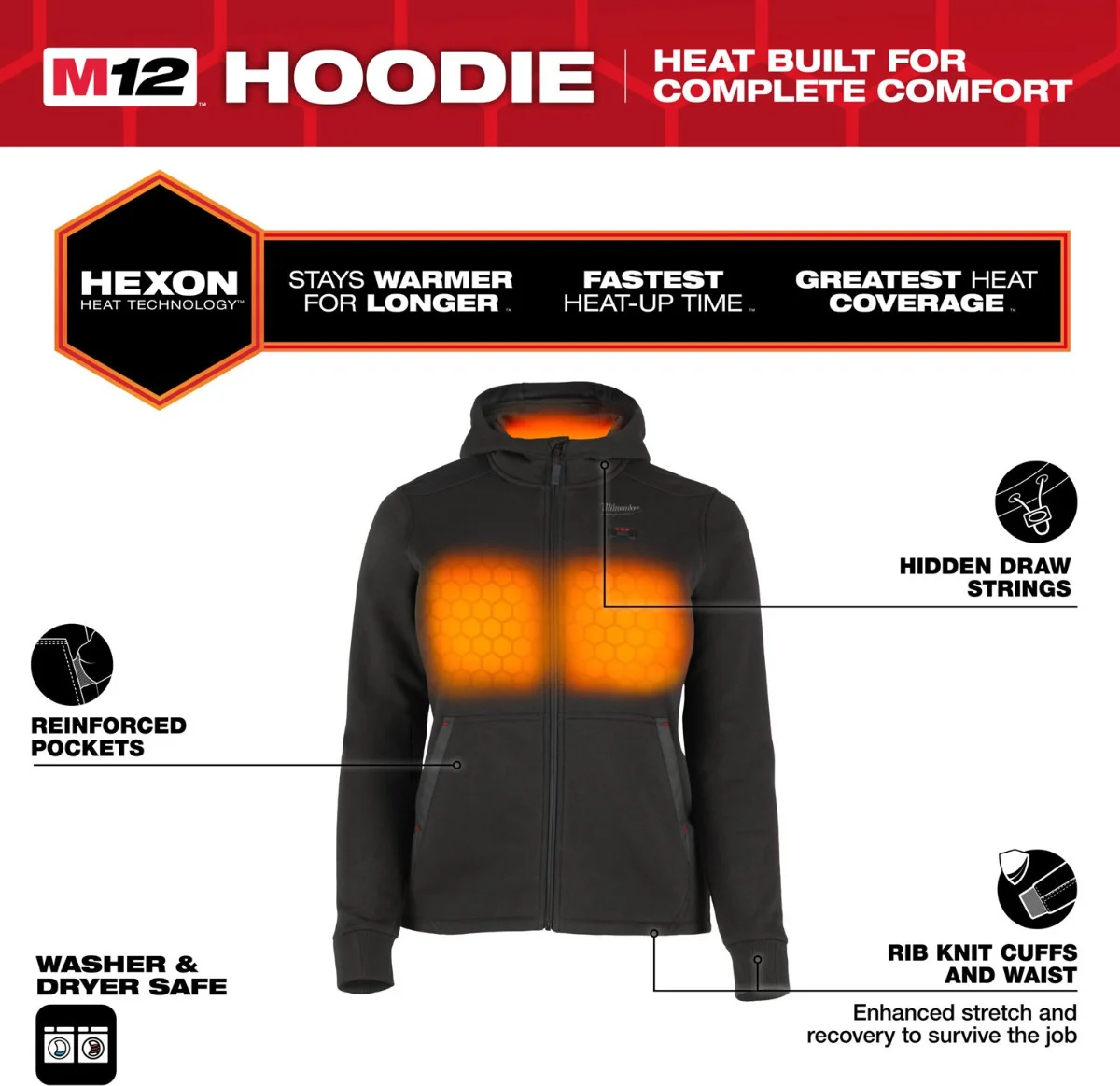 Milwaukee M12™ HHLBL5-0 (L) HEXON Verwarmd vest dames zwart - 4932499196