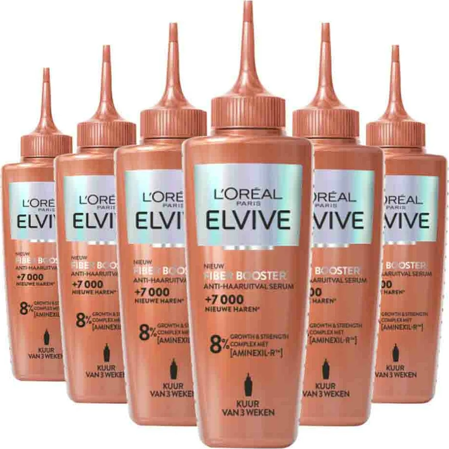 6x L'Oréal Elvive Fiber Booster Anti-Haaruitval Serum 102 ml